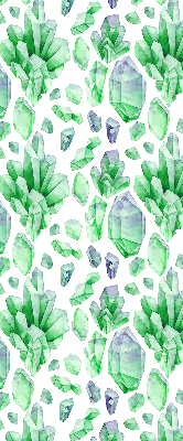 Fabric roller blind for window Green crystals