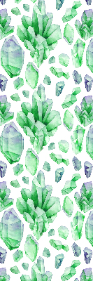 Fabric roller blind for window Green crystals