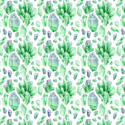 Fabric roller blind for window Green crystals