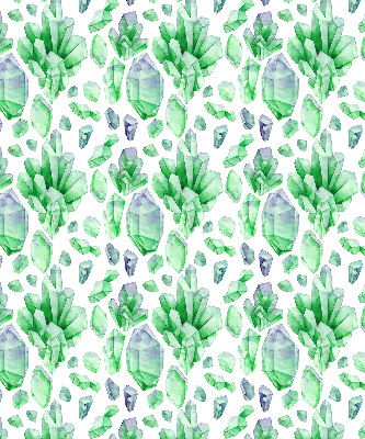 Fabric roller blind for window Green crystals