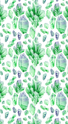 Fabric roller blind for window Green crystals