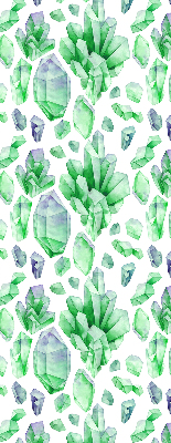 Fabric roller blind for window Green crystals