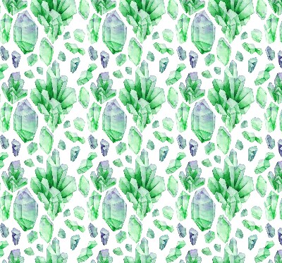Fabric roller blind for window Green crystals