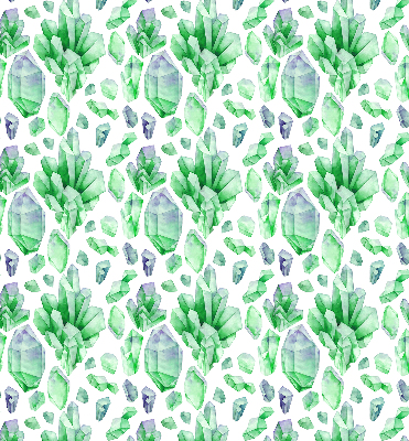 Fabric roller blind for window Green crystals