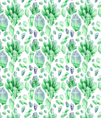 Fabric roller blind for window Green crystals