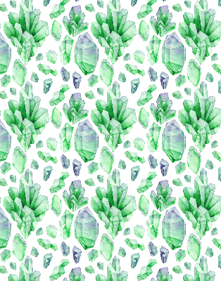 Fabric roller blind for window Green crystals