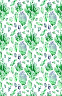 Fabric roller blind for window Green crystals