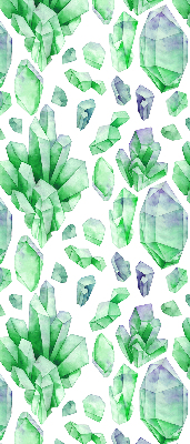 Fabric roller blind for window Green crystals