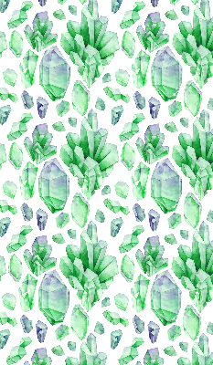 Fabric roller blind for window Green crystals
