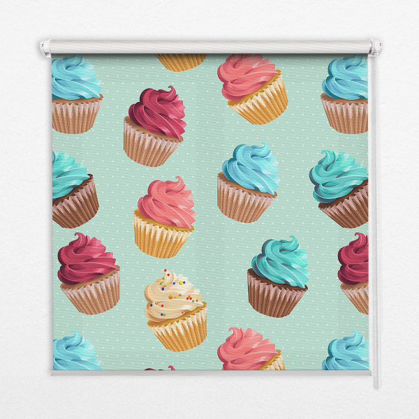 Blackout roller blind for window Cupcakes