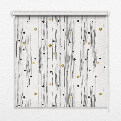 Fabric roller blind for window Stripes and dots
