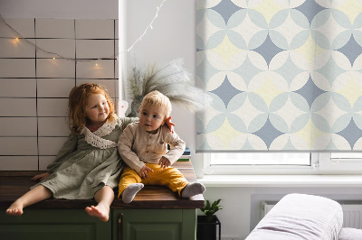 Fabric roller blind for window Colorful stars
