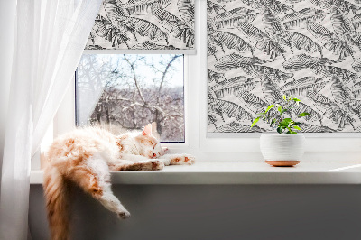 Blackout roller blind Fern leaves