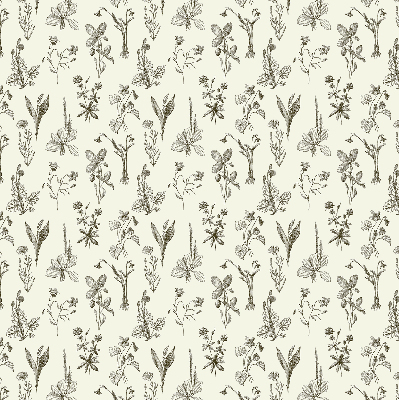 Blackout roller blind for window Drawn flowers