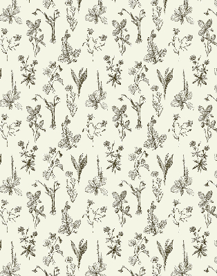 Blackout roller blind for window Drawn flowers