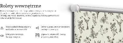 Blackout roller blind for window Drawn flowers