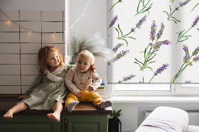 Fabric roller blind for window Lavender