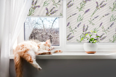 Fabric roller blind for window Lavender