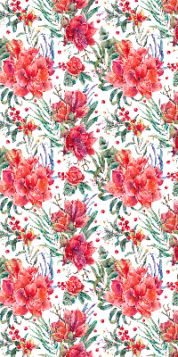 Blackout roller blind for window Red flowers