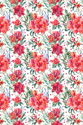 Blackout roller blind for window Red flowers