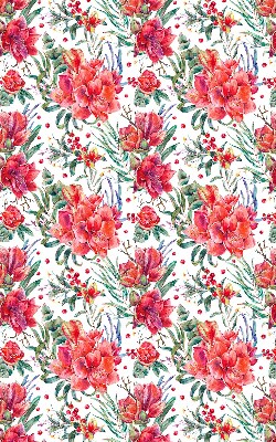 Blackout roller blind for window Red flowers