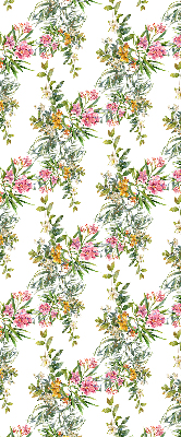 Fabric roller blind for window Flowers