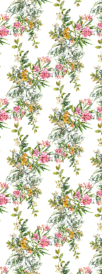 Fabric roller blind for window Flowers