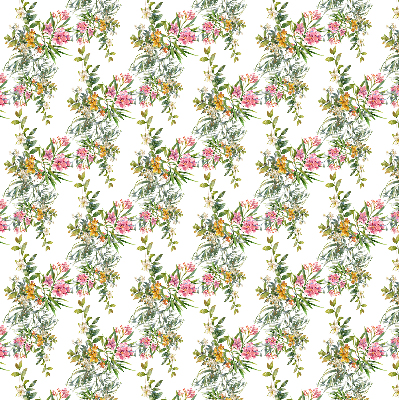 Fabric roller blind for window Flowers