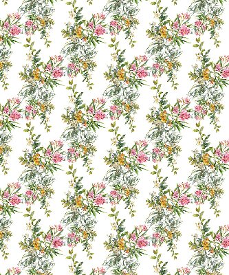 Fabric roller blind for window Flowers