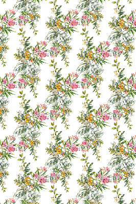 Fabric roller blind for window Flowers