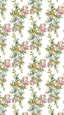Fabric roller blind for window Flowers