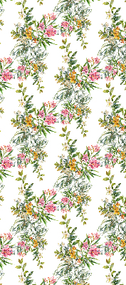 Fabric roller blind for window Flowers
