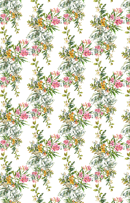 Fabric roller blind for window Flowers