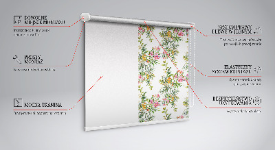 Fabric roller blind for window Flowers