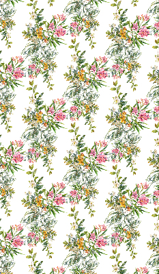 Fabric roller blind for window Flowers