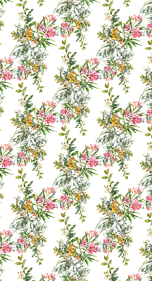 Fabric roller blind for window Flowers