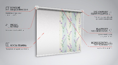 Blackout roller blind Purple flowers
