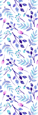 Blackout roller blind for window Blue flowers