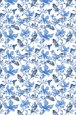 Fabric roller blind for window Blue butterflies