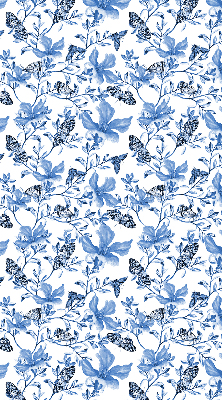 Fabric roller blind for window Blue butterflies
