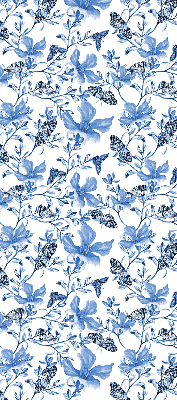 Fabric roller blind for window Blue butterflies