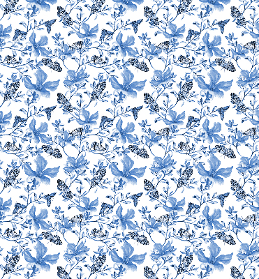 Fabric roller blind for window Blue butterflies