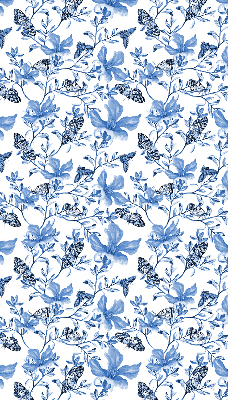 Fabric roller blind for window Blue butterflies