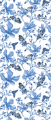Fabric roller blind for window Blue butterflies