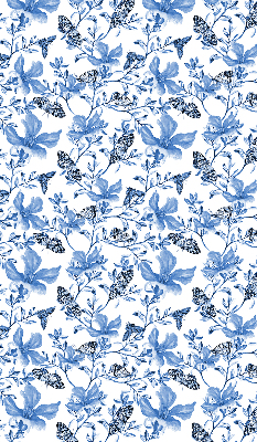 Fabric roller blind for window Blue butterflies