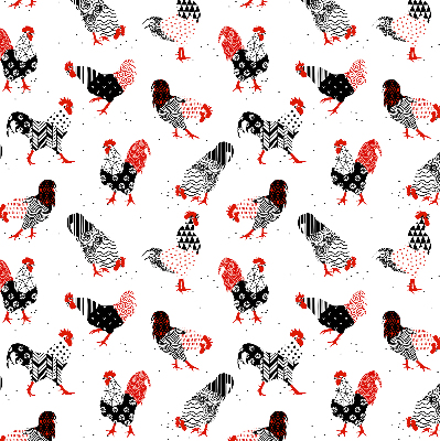 Blackout roller blind for window Roosters