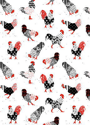 Blackout roller blind for window Roosters
