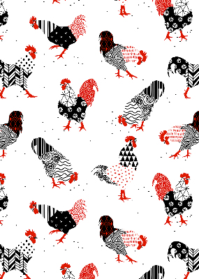 Blackout roller blind for window Roosters