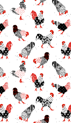 Blackout roller blind for window Roosters