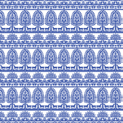 Fabric roller blind for window Blue pattern